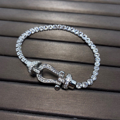 [⭐Mirelle]FORCE  HORSESHOE  DIAMOND TENNIS BRACELET