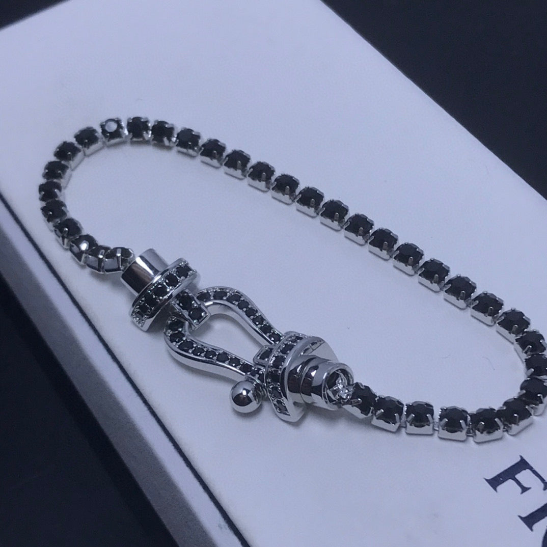 [⭐Mirelle]FORCE  LARGE HORSESHOE FULL DIAMOND TENNIS BRACELET