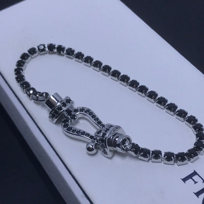 [⭐Mirelle]FORCE  LARGE HORSESHOE FULL DIAMOND TENNIS BRACELET