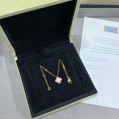 [⭐Mirelle]CLOVER 15MM PINK MOTHER-OF-PEARL SINGLE FLOWER NECKLACE