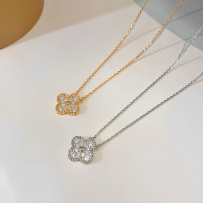 [⭐Mirelle]CLOVER 15MM DIAMOND SINGLE FLOWER NECKLACE