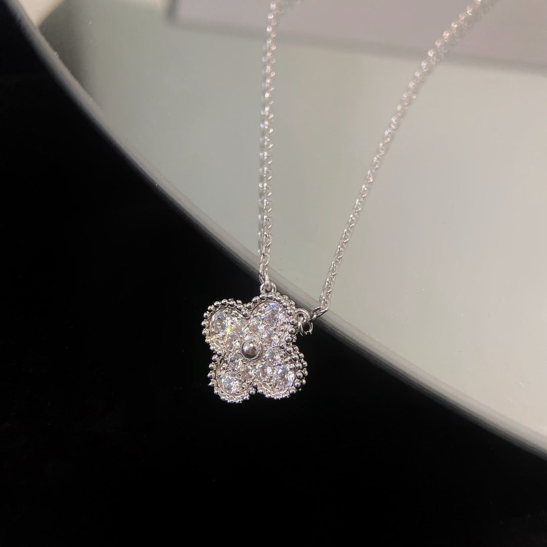 [⭐Mirelle]CLOVER 15MM DIAMOND SINGLE FLOWER NECKLACE