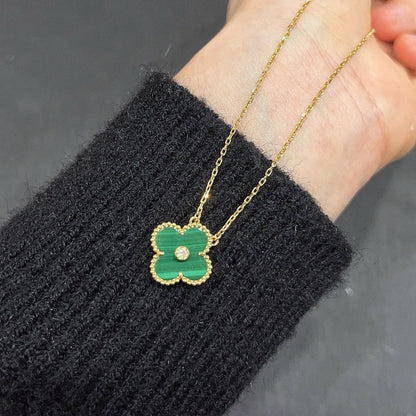 [⭐Mirelle]CLOVER 15MM DIAMOND TURQUOISE NECKLACE