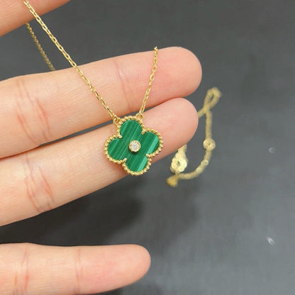 [⭐Mirelle]CLOVER 15MM DIAMOND TURQUOISE NECKLACE