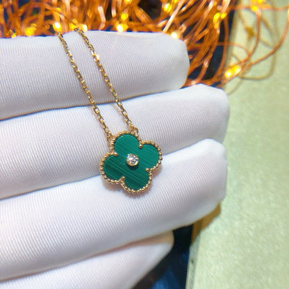 [⭐Mirelle]CLOVER 15MM DIAMOND TURQUOISE NECKLACE