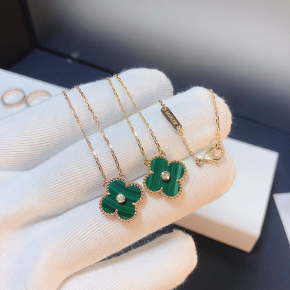 [⭐Mirelle]CLOVER 15MM DIAMOND TURQUOISE NECKLACE