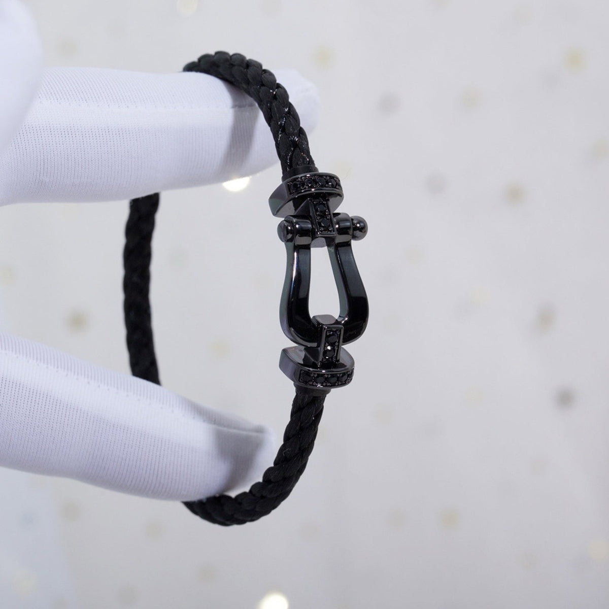 [⭐Mirelle]FORCE LARGE SERIES HORSESHOE BLACK SAMURAI BRACELET
