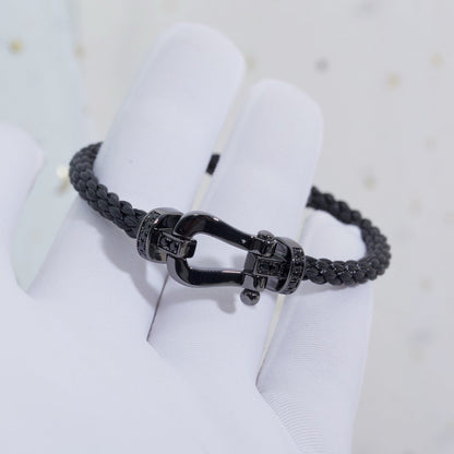 [⭐Mirelle]FORCE LARGE SERIES HORSESHOE BLACK SAMURAI BRACELET