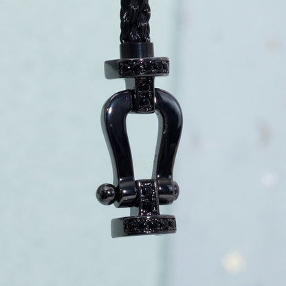 [⭐Mirelle]FORCE LARGE SERIES HORSESHOE BLACK SAMURAI BRACELET