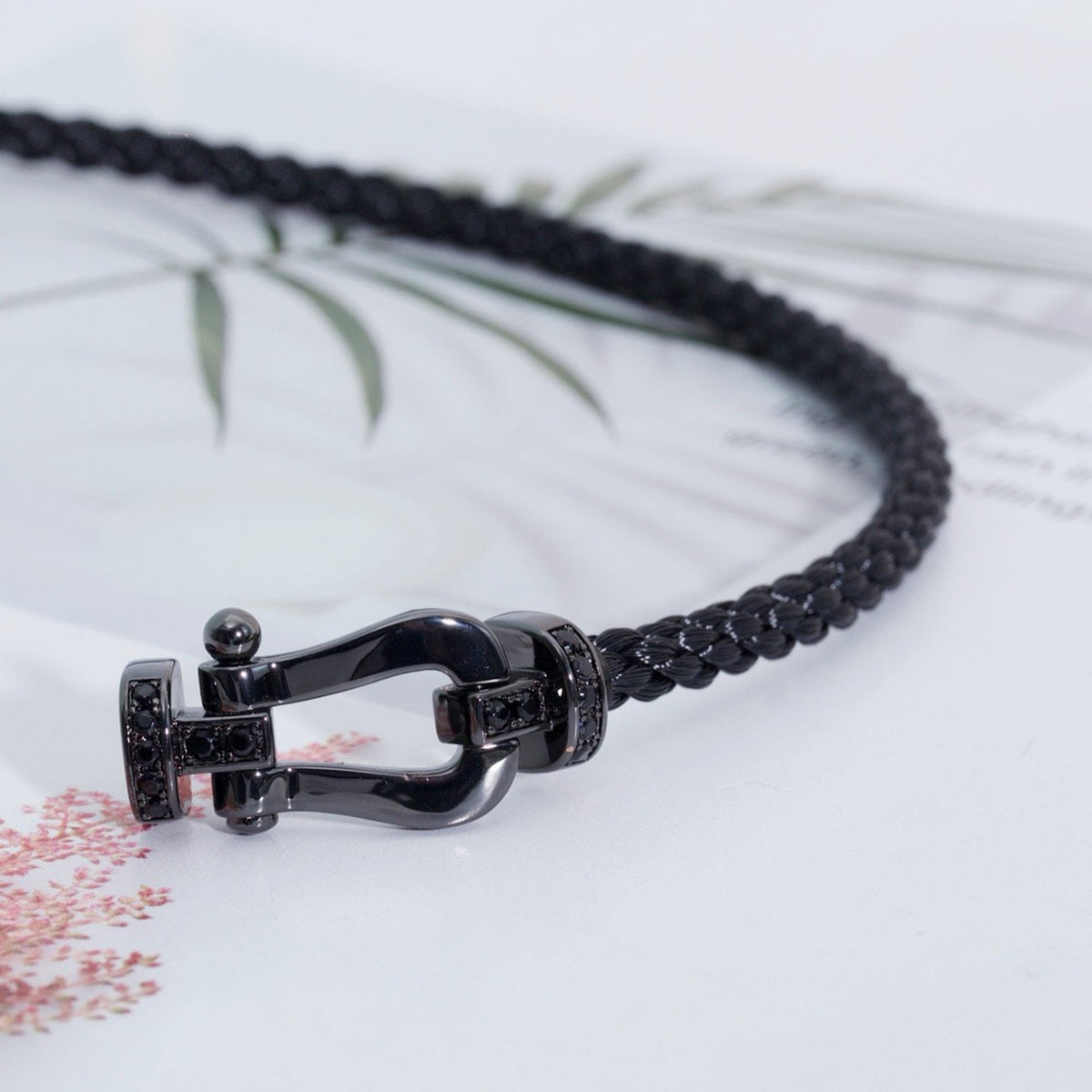 [⭐Mirelle]FORCE LARGE SERIES HORSESHOE BLACK SAMURAI BRACELET