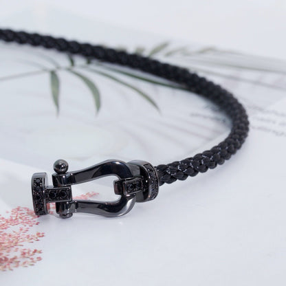 [⭐Mirelle]FORCE LARGE SERIES HORSESHOE BLACK SAMURAI BRACELET