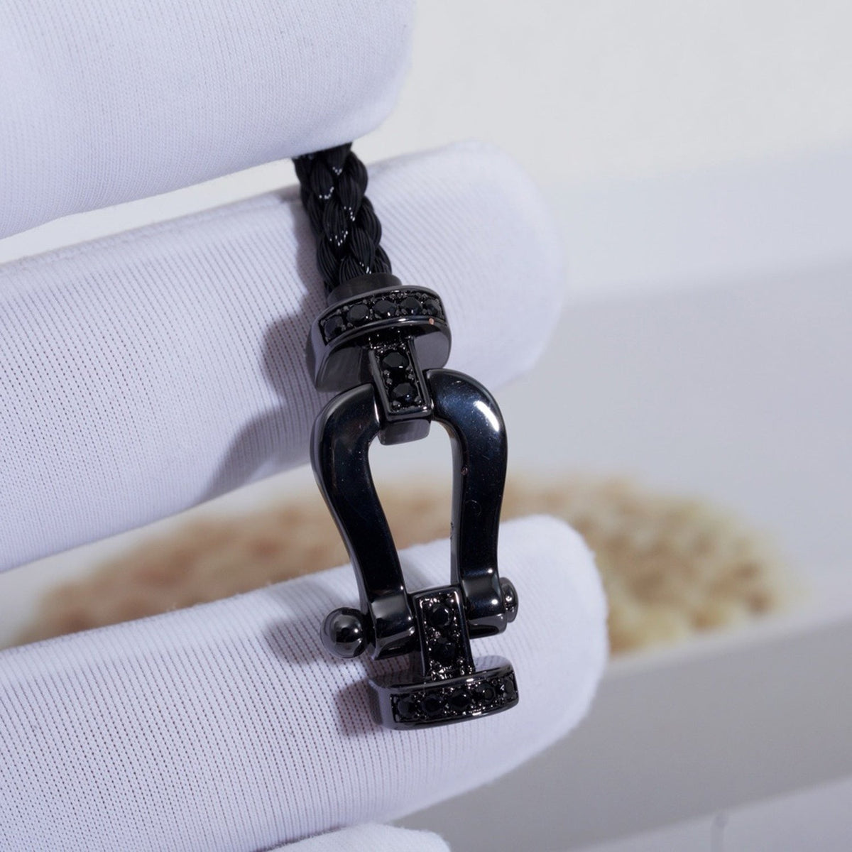 [⭐Mirelle]FORCE LARGE SERIES HORSESHOE BLACK SAMURAI BRACELET