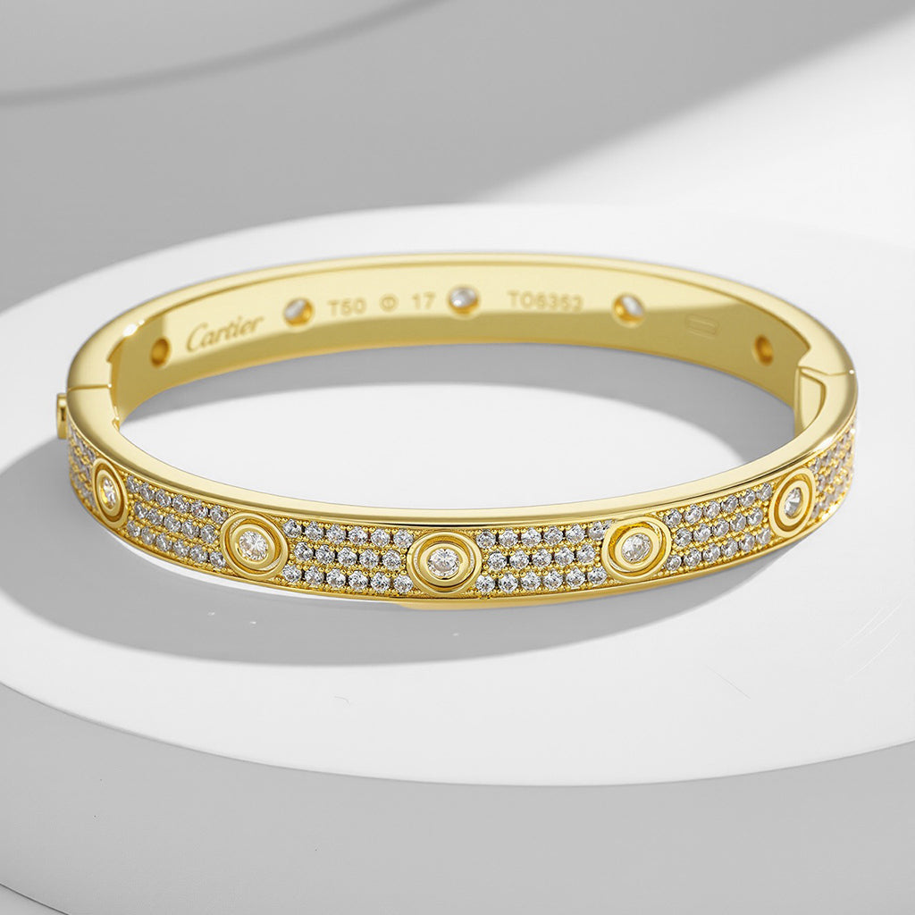[⭐Mirelle]LOVE BRACELET 6.1MM DIAMOND-PAVED 10 BIG DIAMONDS