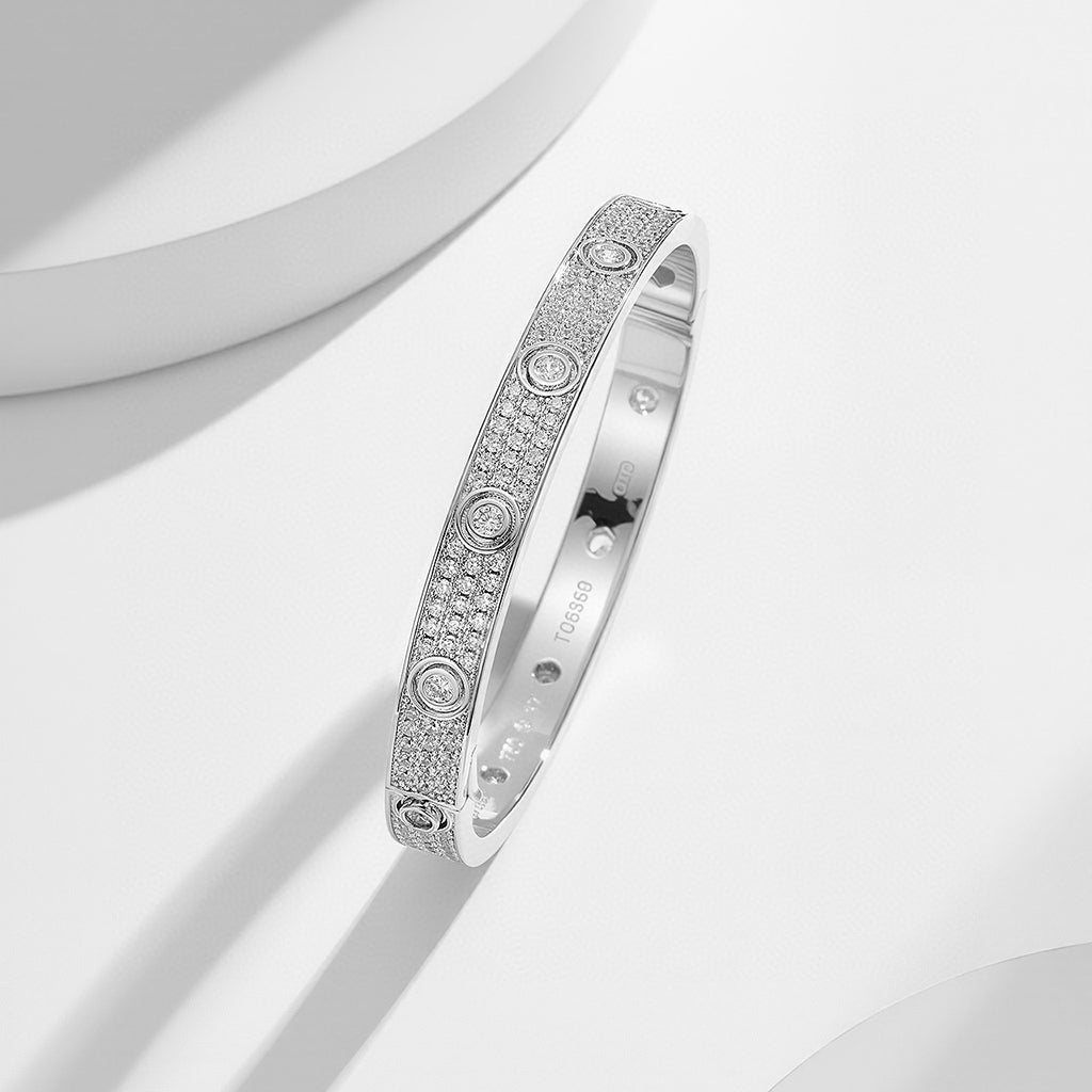 [⭐Mirelle]LOVE BRACELET 6.1MM DIAMOND-PAVED 10 BIG DIAMONDS