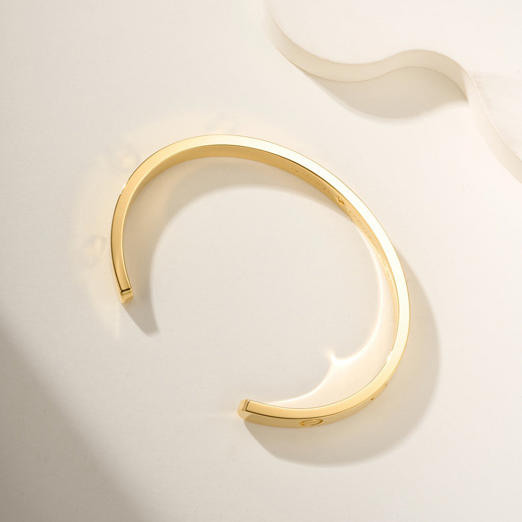 [⭐Mirelle]LOVE BRACELET 6.1MM 1 DIAMOND OPEN CUFF
