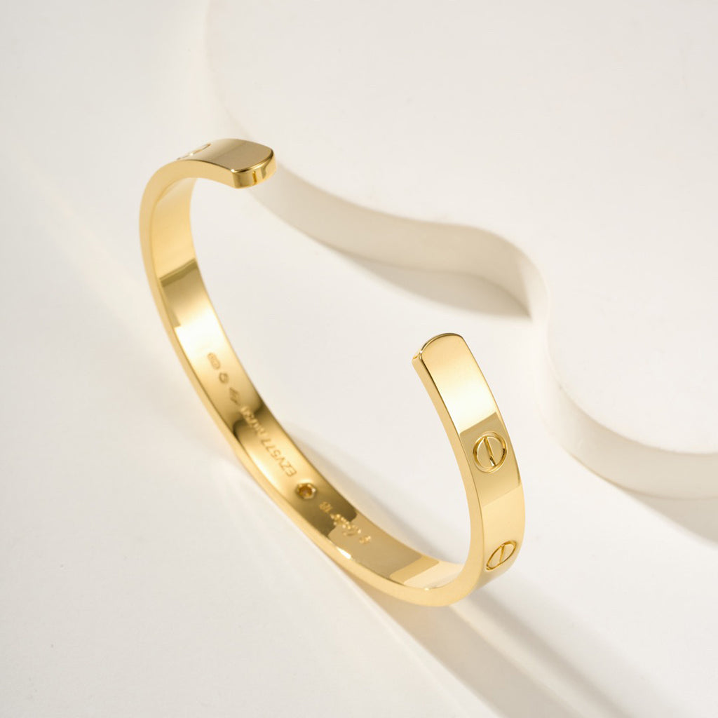 [⭐Mirelle]LOVE BRACELET 6.1MM 1 DIAMOND OPEN CUFF
