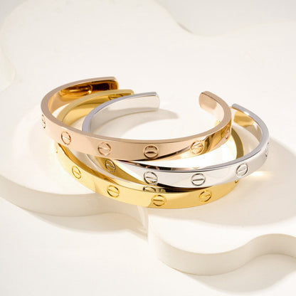 [⭐Mirelle]LOVE BRACELET 6.1MM OPEN CUFF