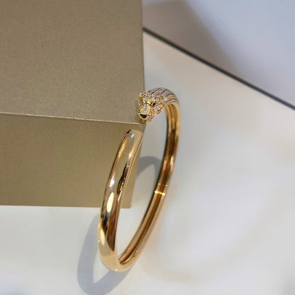 [⭐Mirelle]PANTHERE HALF DIAMOND OPEN BRACELET