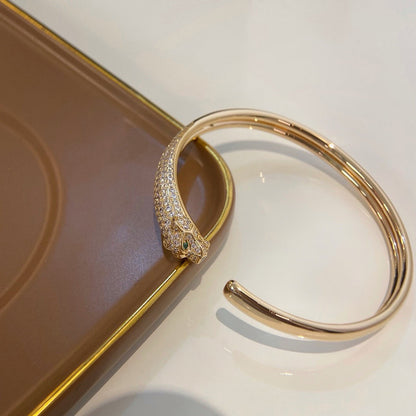 [⭐Mirelle]PANTHERE HALF DIAMOND OPEN BRACELET