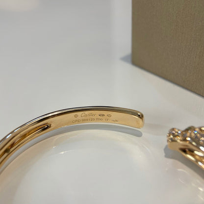 [⭐Mirelle]PANTHERE HALF DIAMOND OPEN BRACELET