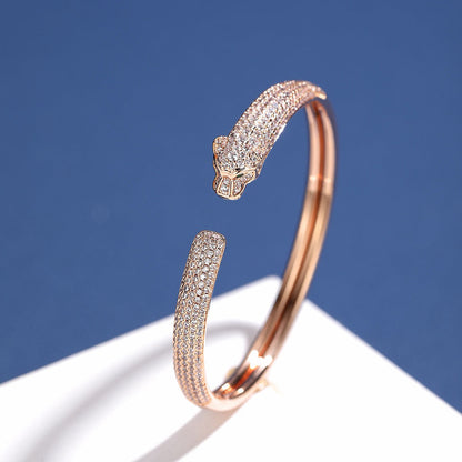 [⭐Mirelle]PANTHERE FULL DIAMOND OPEN BRACELET