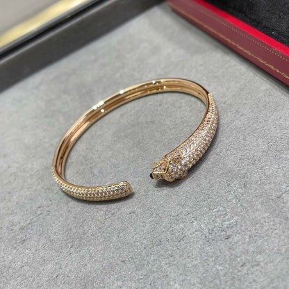 [⭐Mirelle]PANTHERE FULL DIAMOND OPEN BRACELET