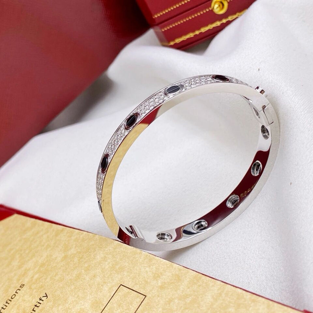[⭐Mirelle]LOVE BRACELET 6.1MM DIAMOND-PAVED CERAMIC