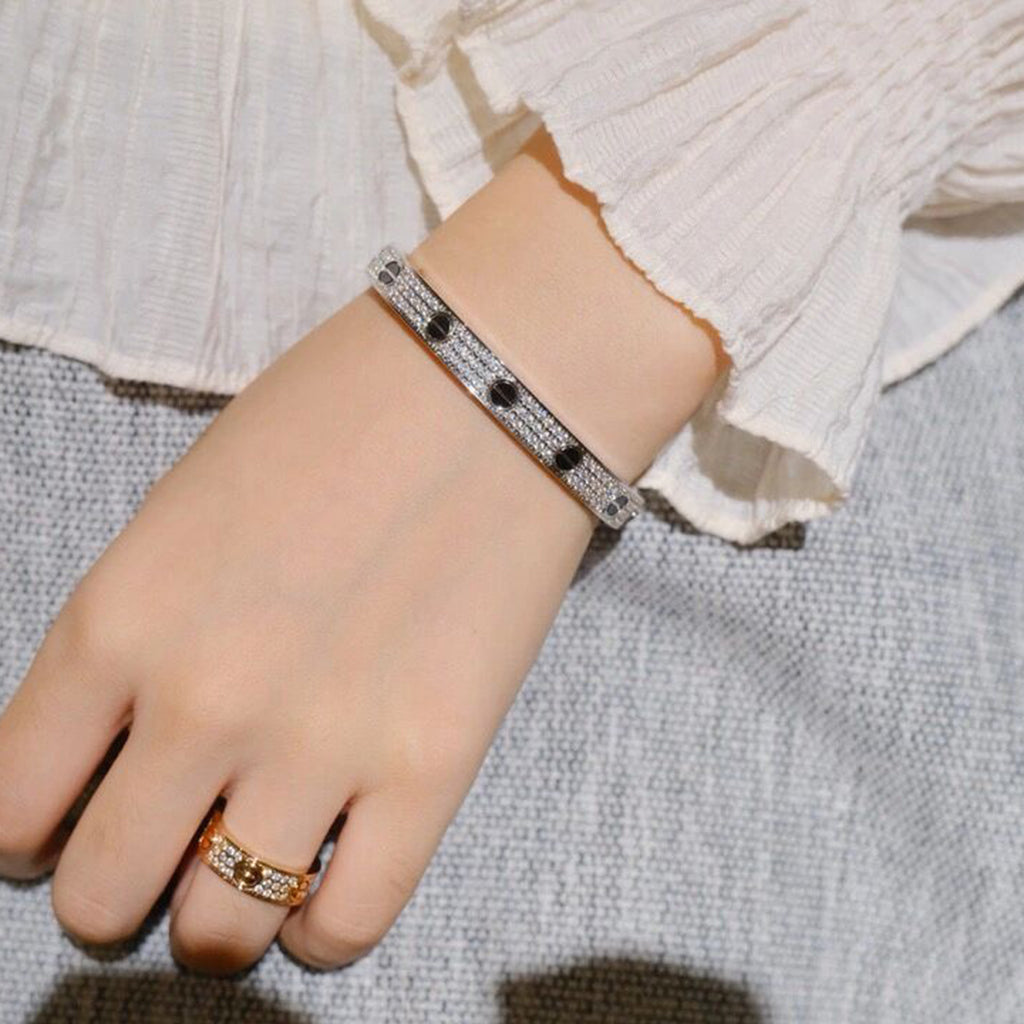 [⭐Mirelle]LOVE BRACELET 6.1MM DIAMOND-PAVED CERAMIC