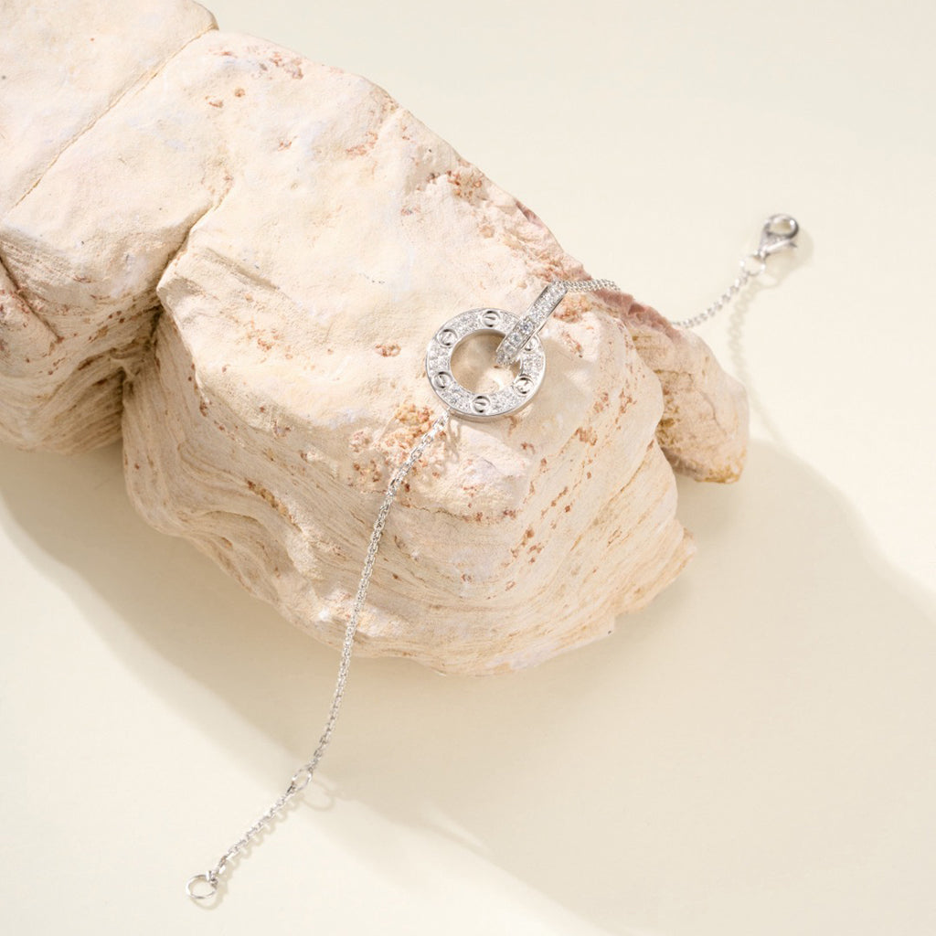 [⭐Mirelle]LOVE DOUBLE RING FULL DIAMOND BRACELET