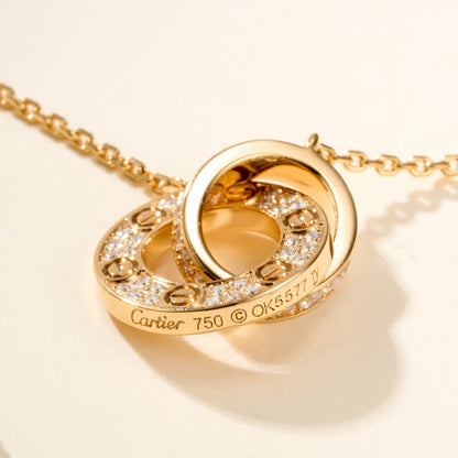 [⭐Mirelle]LOVE DOUBLE RING FULL DIAMOND BRACELET