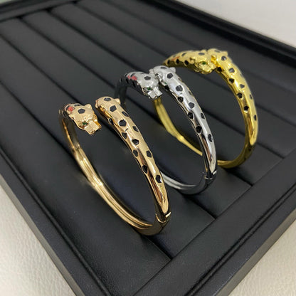 [⭐Mirelle]PANTHERE DOUBLE HEADED OPEN BRACELET