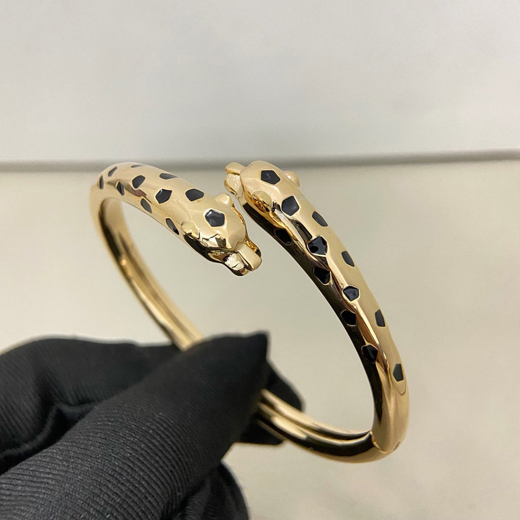 [⭐Mirelle]PANTHERE DOUBLE HEADED OPEN BRACELET