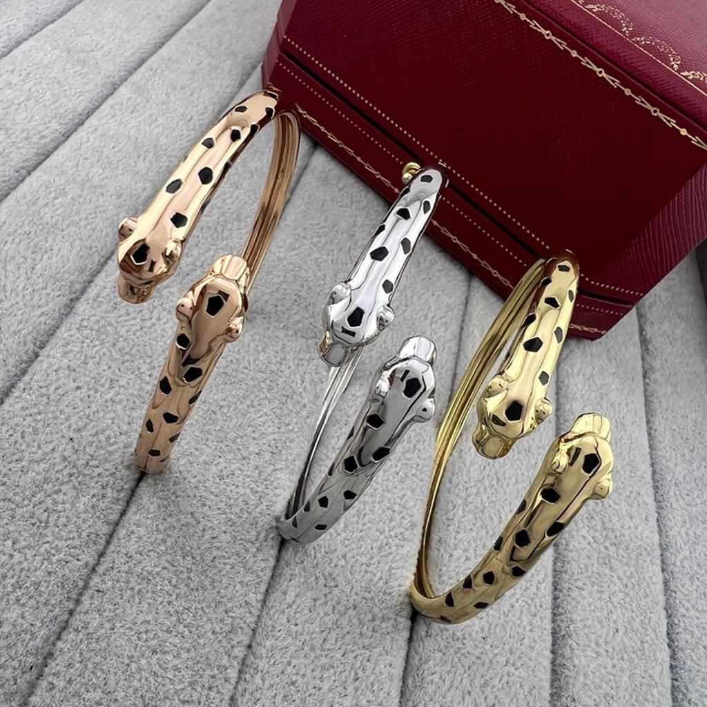 [⭐Mirelle]PANTHERE DOUBLE HEADED OPEN BRACELET