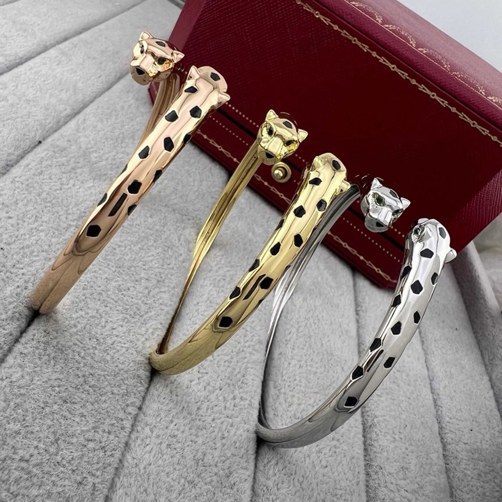 [⭐Mirelle]PANTHERE DOUBLE HEADED OPEN BRACELET