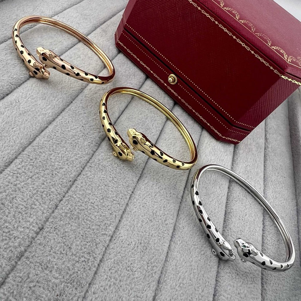 [⭐Mirelle]PANTHERE DOUBLE HEADED OPEN BRACELET