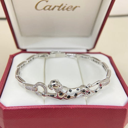 [⭐Mirelle]PANTHERE HALF DIAMOND ON CHAIN BRACELET