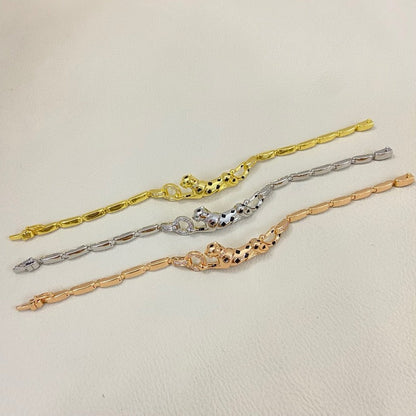 [⭐Mirelle]PANTHERE HALF DIAMOND ON CHAIN BRACELET