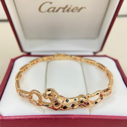 [⭐Mirelle]PANTHERE HALF DIAMOND ON CHAIN BRACELET
