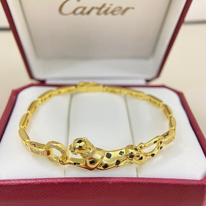 [⭐Mirelle]PANTHERE HALF DIAMOND ON CHAIN BRACELET