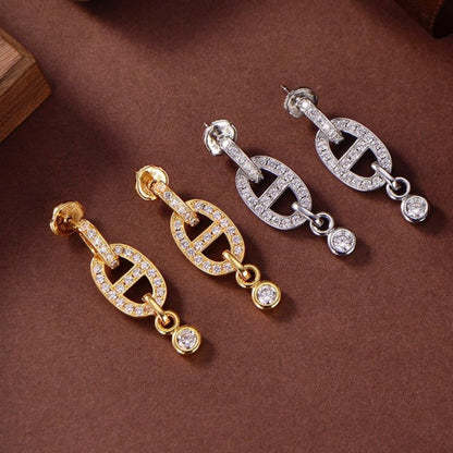 [⭐Mirelle]HM CHAINE DIAMOND EARRINGS