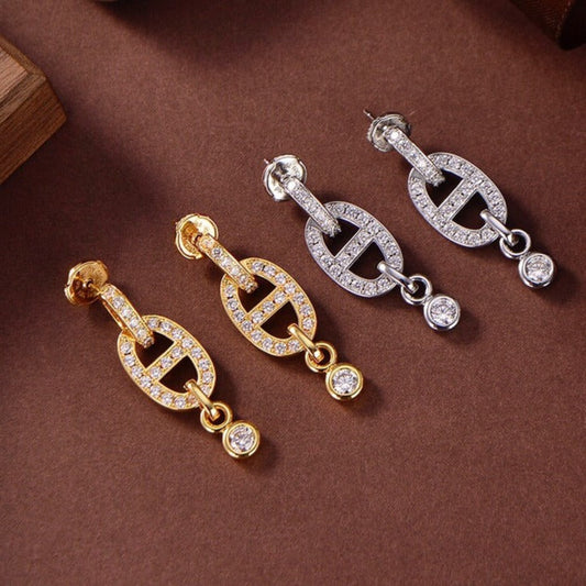 [⭐Mirelle]HM CHAINE DIAMOND EARRINGS