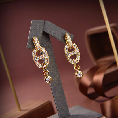 [⭐Mirelle]HM CHAINE DIAMOND EARRINGS
