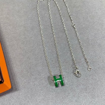 [⭐Mirelle]POP H GREEN NECKLACE SILVER AND GOLD
