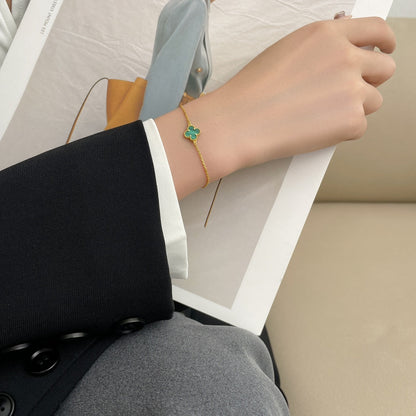 [⭐Mirelle]CLOVER BRACELET MALACHITE 1 MOTIF