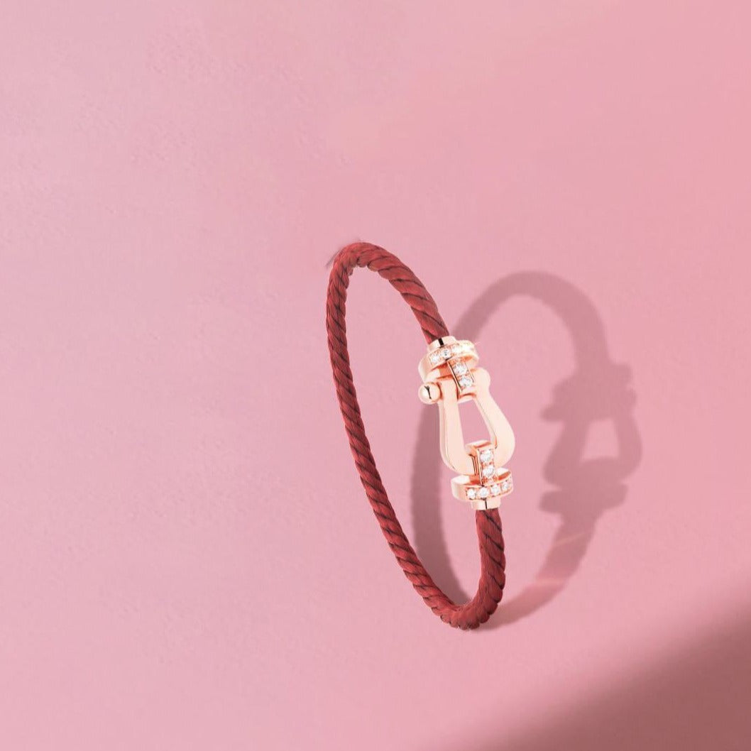 [⭐Mirelle]FORCE 10 HALF DIAMOND PINK GOLD RED CORDERI LARGE AND MEDIUM MODEL