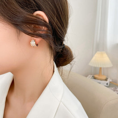 [⭐Mirelle]ZERO 1 DIAMOND PAVED EARRINGS