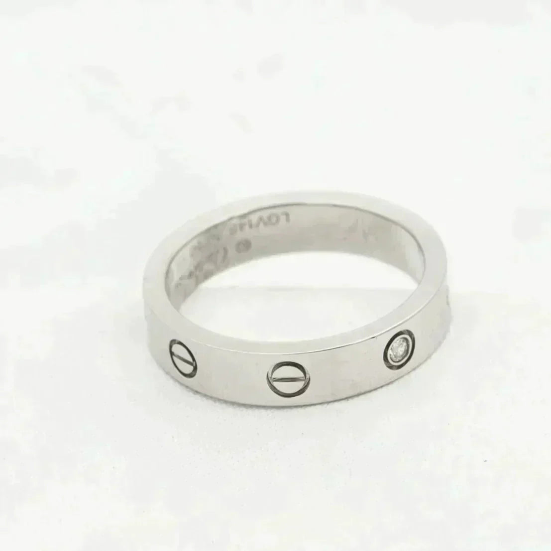 [⭐Mirelle]LOVE RING 4MM 1 DIAMOND SILVER