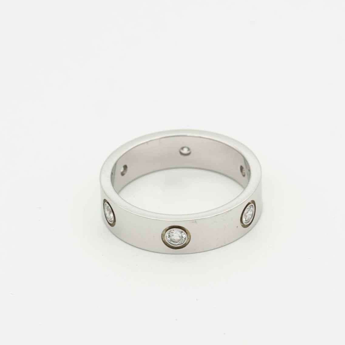 [⭐Mirelle]LOVE RING 5.5MM 6 DIAMONDS SILVER