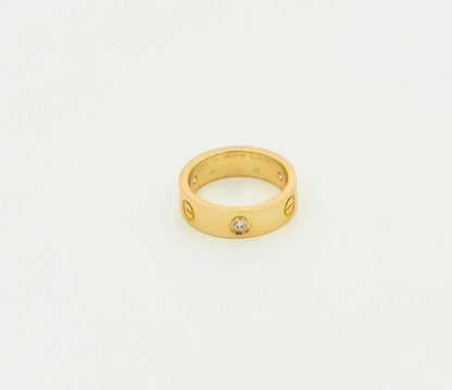 [⭐Mirelle]LOVE RING 5.5MM 3 DIAMONDS GOLD