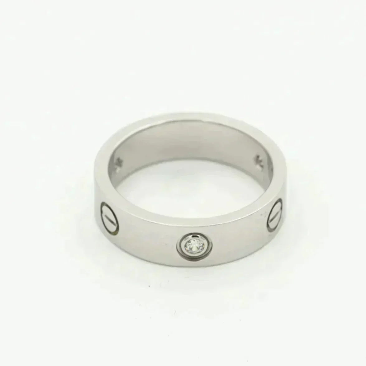 [⭐Mirelle]LOVE RING 5.5MM 3 DIAMONDS SILVER